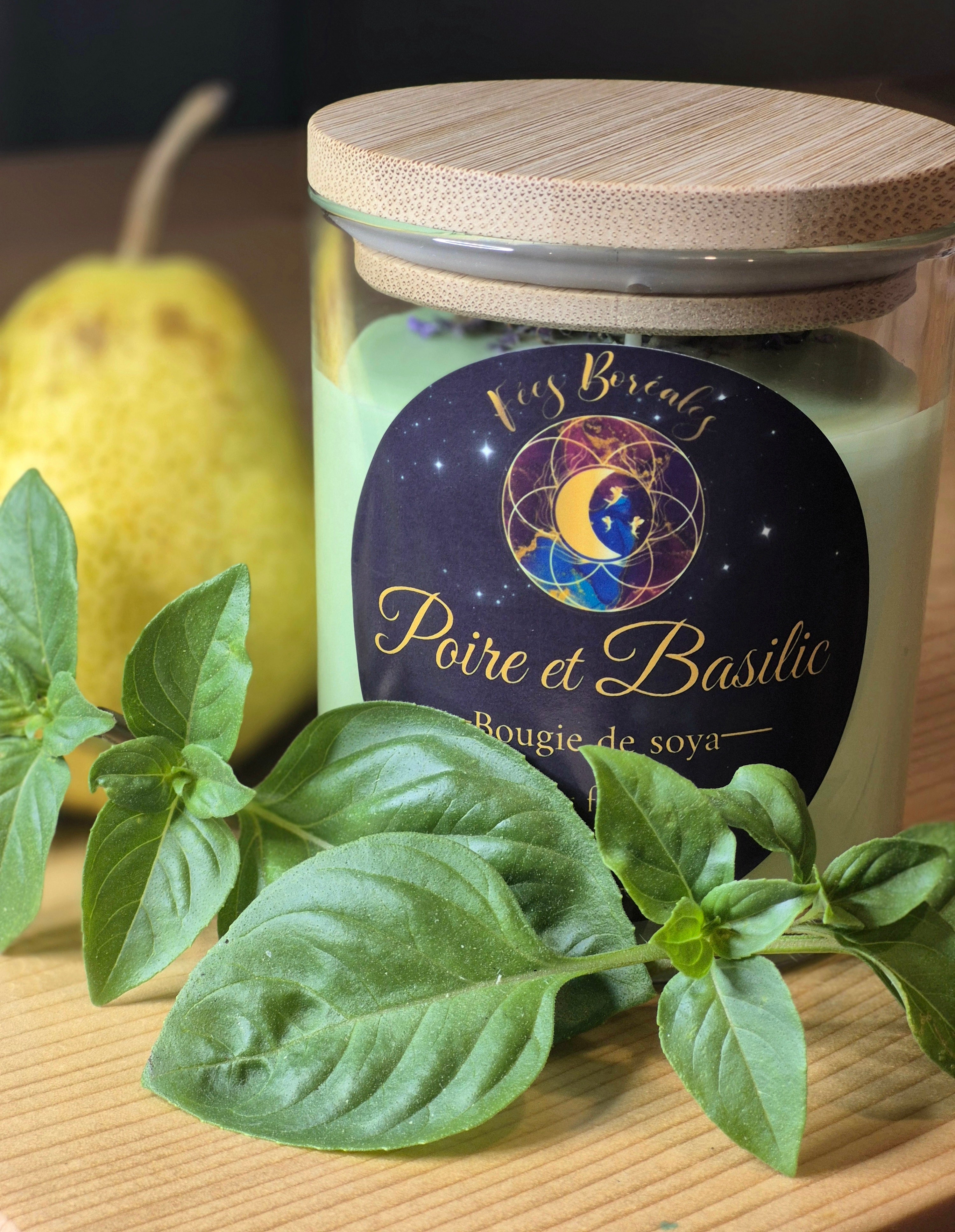 Poire et Basilic – Bougie de Soya