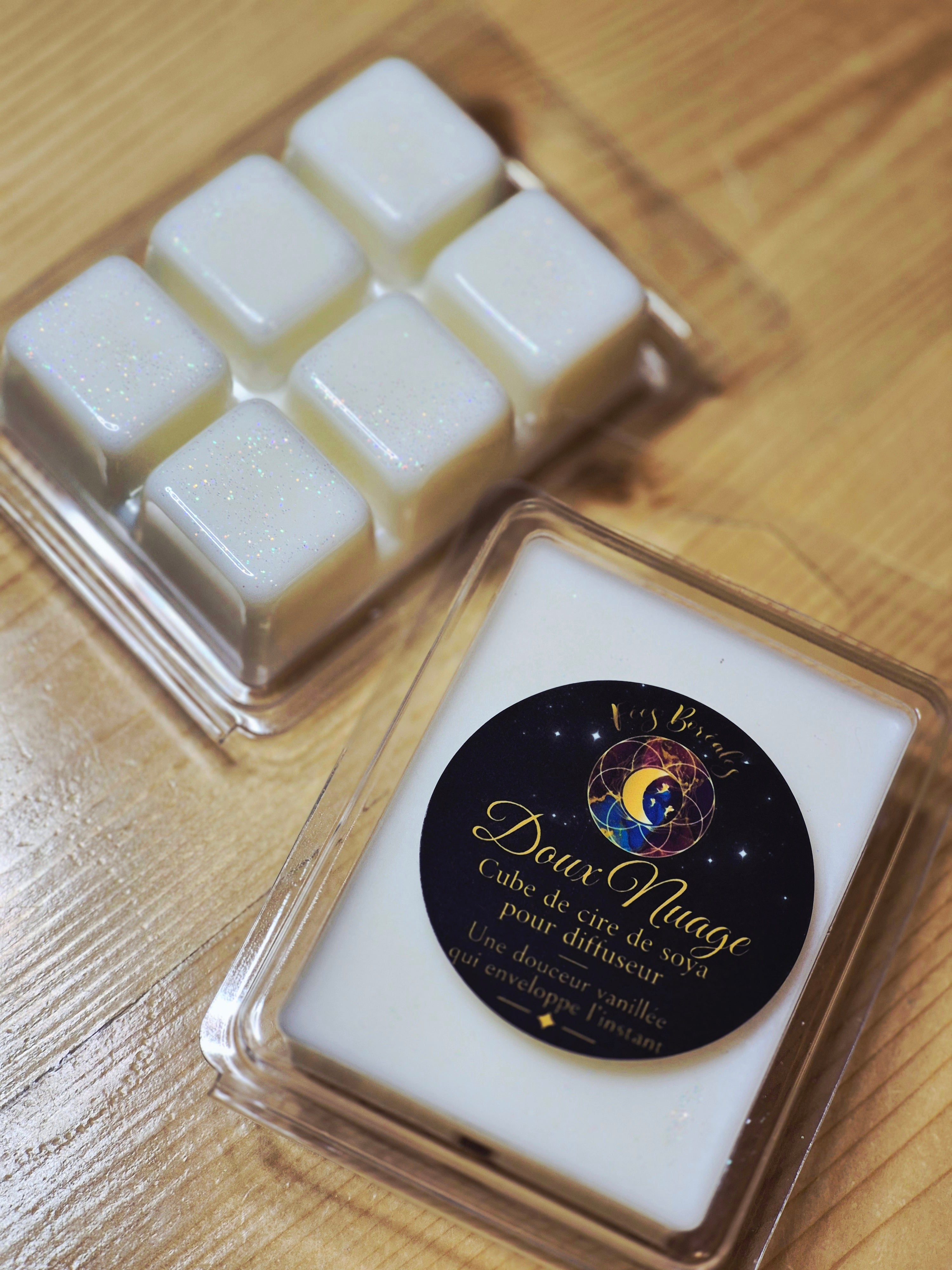Doux Nuage – Cube de cire de soya pour diffuseur, parfum champagne pétillant, fleurs et vanille