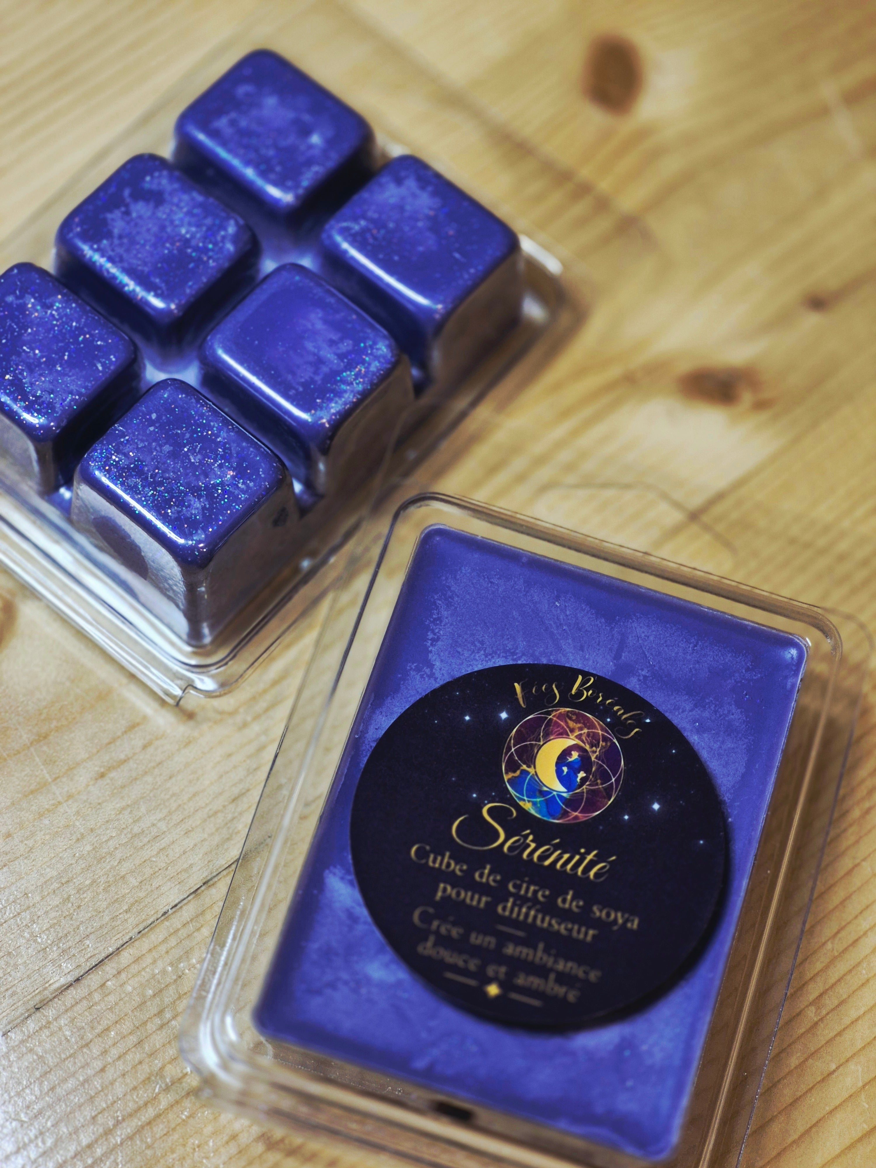 Sérénité – Cube de cire de soya pour diffuseur, parfum ambre et lavande